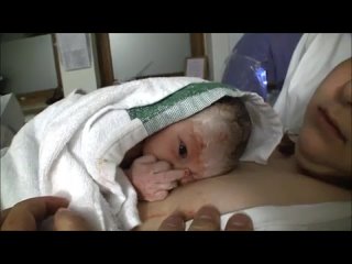 newborn greets daddy