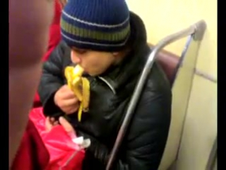 chock sucking a banana